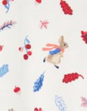 Joules Peter Rabbit Zippy Babygrow - White Leaves Peter