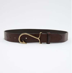 bronze fish hook belt buckle Vineyard Vines Fish Hook Belt Dark Brown / 42