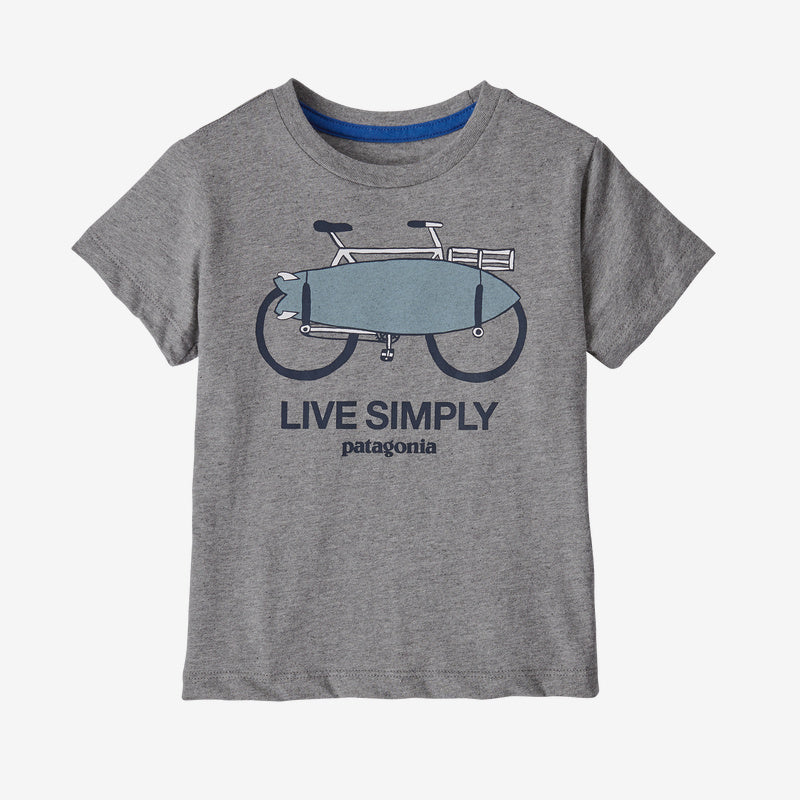 Patagonia Baby Live Simply® Organic Cotton T-Shirt - Live Simply Amphibious Bike: Gravel Heather