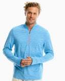 Southern Tide Men's Harbour Heather Performance Quarter Zip Pullover - Heather Niagara