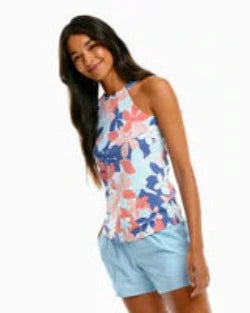 Southern Tide Women's Jennifer Petals Print Performance Tank - Citrus Punch