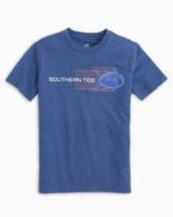 Southern Tide Kids Swooshing Skipjack T-Shirt - Heather Blue Cove