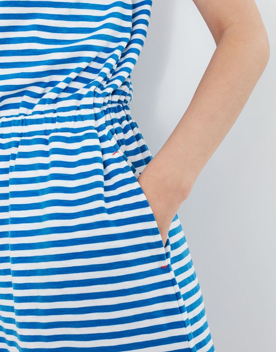 Joules Women's Kylie Drawstring Waist Jersey Dress - Blue Stripe | Krizia Martin Joules Women's Kylie Drawstring Waist Jersey Dress - Blue Stripe | Krizia Martin