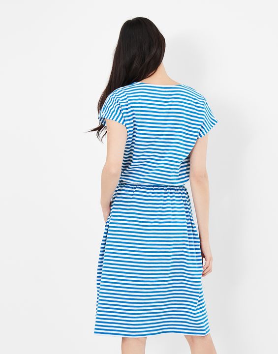 Joules Women's Kylie Drawstring Waist Jersey Dress - Blue Stripe | Krizia Martin Joules Women's Kylie Drawstring Waist Jersey Dress - Blue Stripe | Krizia Martin
