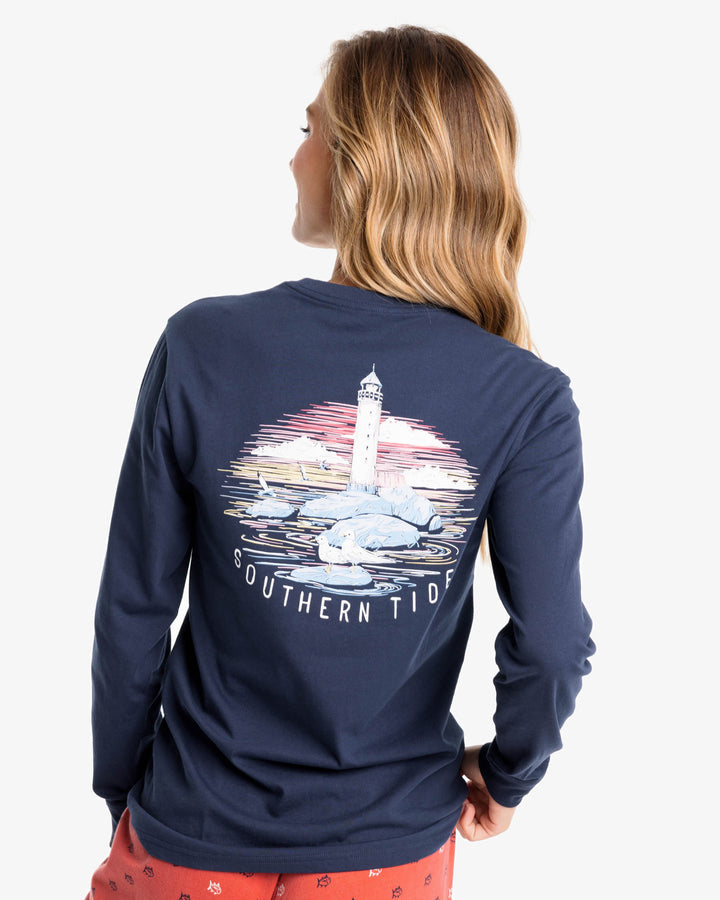 Southern Tide Women's Light House Long Sleeve T-Shirt - True Navy