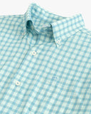 Southern Tide Men's Sumner Plaid Intercoastal Performance Sport Shirt - Low Tide Blue