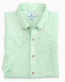 Southern Tide Men's Great Catch Printed Short Sleeve Button Down Shirt - Mist Green
