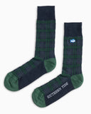 Southern Tide Men's Mistletoe Plaid Socks - Pineneedle