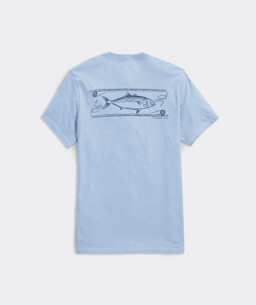 Vineyard Vines Men's Fly Rod Logo Box Dunes Tee - Morning Mist Heather