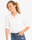 Southern Tide Women's Niki Texture Shirt - Classic White