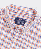 Vineyard Vines Men's Stretch Poplin Tattersall Shirt - Nautical Orange