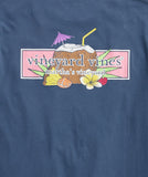 Vineyard Vines Tropical Paradise Logo Box Short-Sleeve Pocket Tee - Oxbow Blue