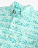 Southern Tide Men's Palmy Stripe Short Sleeve Button Down Shirt - Tidal Wave