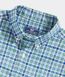 Vineyard Vines Men's Stretch Cotton Twill Plaid Shirt -  Starboard Green