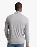 Southern Tide Men's Cruiser Heather Micro Striped Performance Quarter Zip Pullover - Heather Polarized Grey