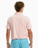 Southern Tide Men's Ryder Redmond Striped Performance Polo Shirt - Heather Sunbaked Sun