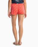 Southern Tide Women's Stars And Skipjack Lounge Short -  Rosewood Red