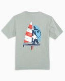 Men's Southern Tide ST USA Sailboat T-Shirt - Heather Grey