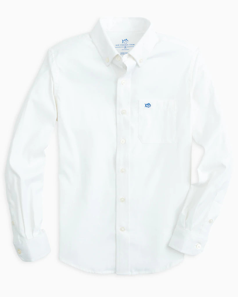 Southern Tide Boys Solid Intercoastal Button Down - Classic White