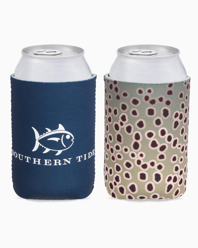 Southern Tide Brown Trout Fish Skin Magnetic Can Caddie - Deep Sea