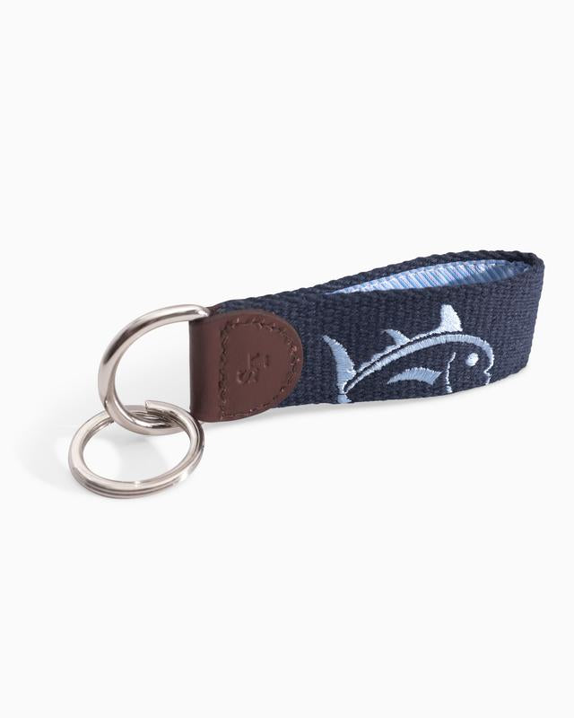Southern Tide Rising Skipjack Embroidered Key Fob - True Navy