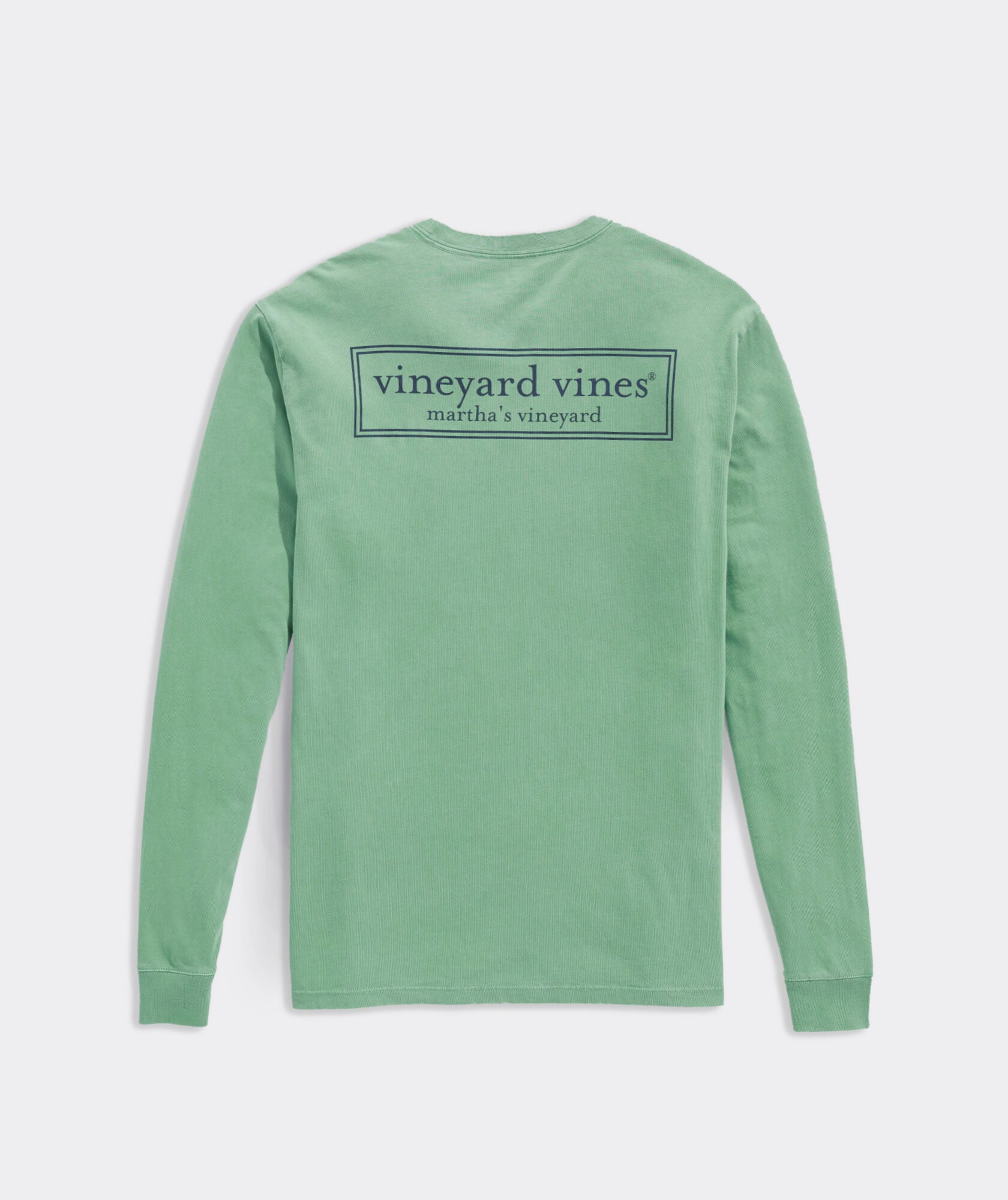 Vineyard Vines Garland Logo Box Long Sleeve Pocket Tee - Shirts