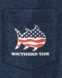 Southern Tide Kids Star Spangled Skipjack Hoodie T-Shirt - Heather Navy