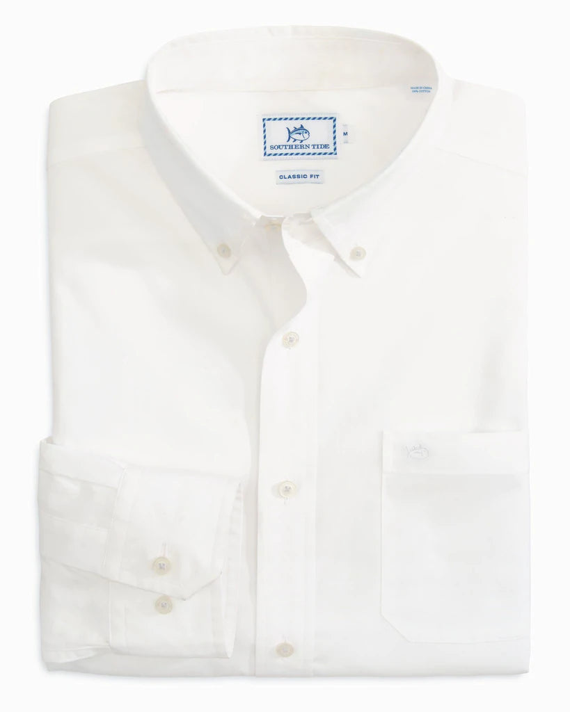 Southern Tide Men's Sullivans Solid Button Down Shirt - Classic White