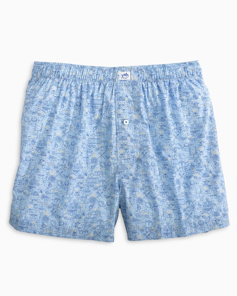 Southern Tide Tailgate, Sleep, Repeat Boxer Shorts - Sky Blue