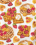 Print Fresh Women's Waffles in Bed Long Sleep Set - Cloud