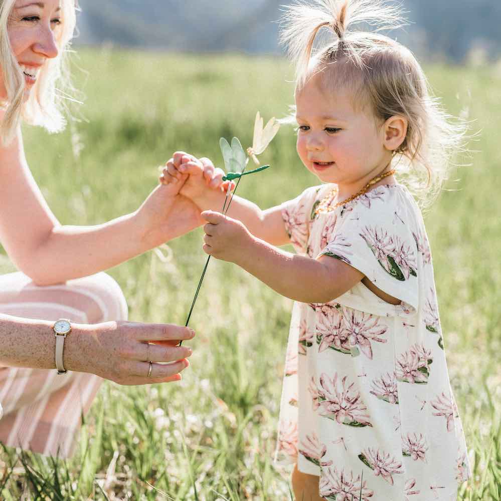 Milkbarn Water Lily Bamboo Dress & Bloomer Set