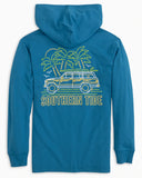 Southern Tide Kids Neon Woodie Scene Long Sleeve Hoodie T-shirt - Deep Water