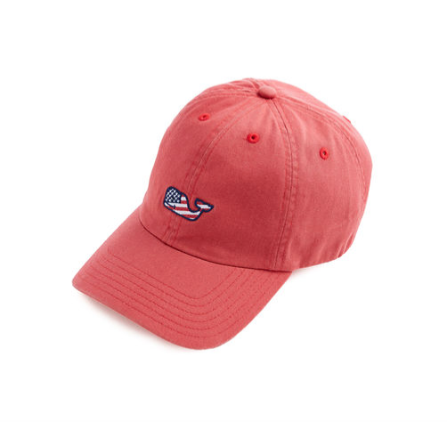 Vineyard Vines Whale Flag Baseball Hat - Jetty Red