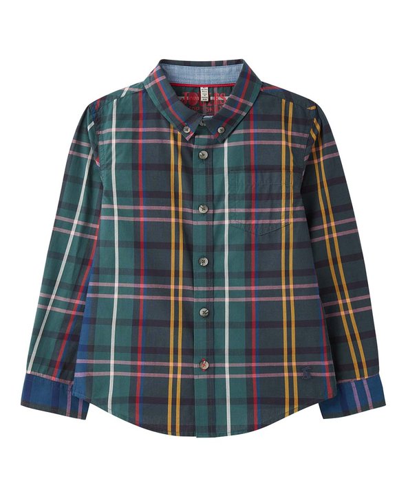 Joules Boy's Lachlan Navy Tartan Button-Up Shirt