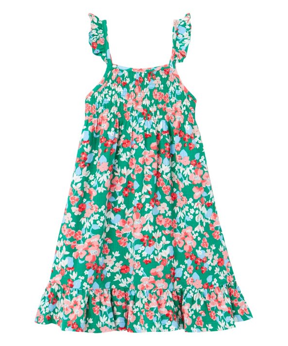 Joules Girl's Lucia Woven Dress - Green Floral